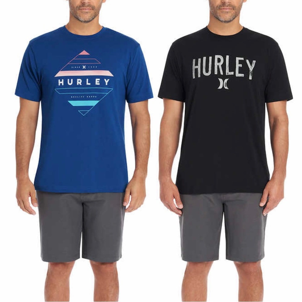 Hurley Men's Short Sleeve Graphic Tee, 2-pack